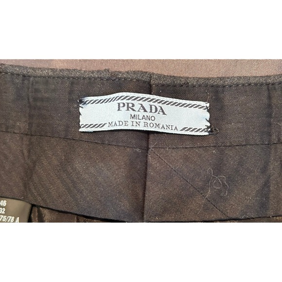 Prada Milano Women's Grey Wool Blend Tailored Cropped Dress Pants IT 46 US 10 - Picture 2 of 7